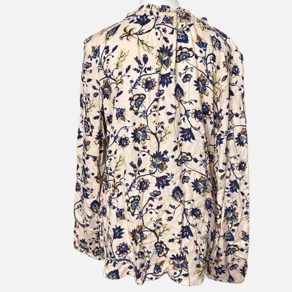 Basic‎ Editions Cream Floral Bohemian Style Blouse NWT - Picture 2 of 11